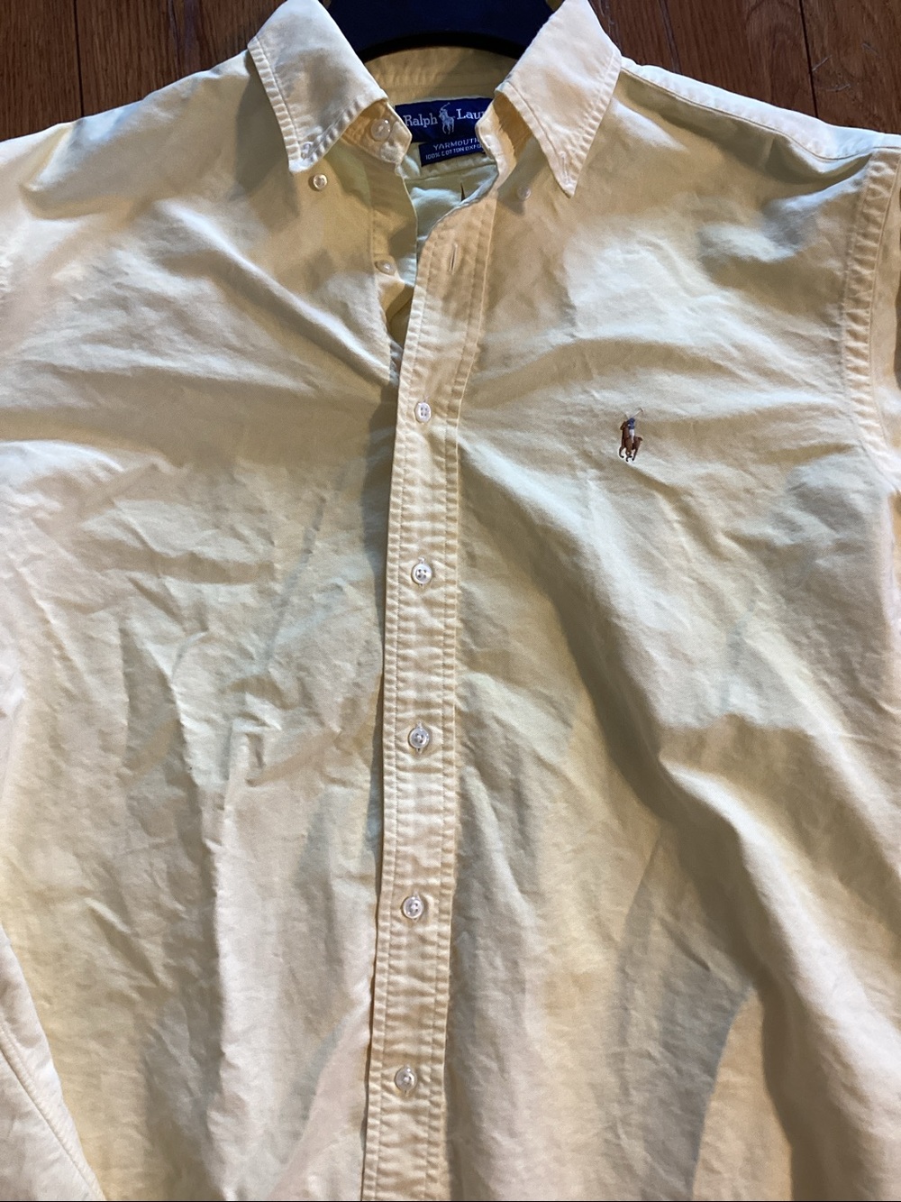 Ralph Lauren vintage light yellow Yarmouth cotton Oxford button down shirt - Picture 11 of 11